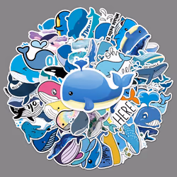 50pcs cartoon whale stickers waterproof vinyl cute funny stickers suitable for laptop phablet hydrofoil kettle bicycle luggag ...