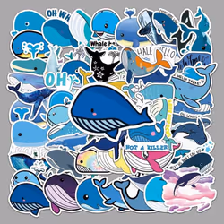 50pcs cartoon whale stickers waterproof vinyl cute funny stickers suitable for laptop phablet hydrofoil kettle bicycle luggage computer