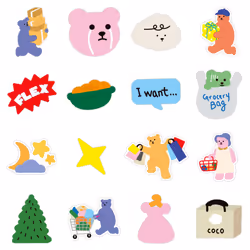 50pcs cute animal bear stickers waterproof vinyl cute funny stickers suitable for laptop phablet hydrofoil kettle bike luggage computer