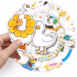 50pcs cute cartoon duck stickers waterproof vinyl cute funny stickers suitable for laptop phablet hydrofoil kettle bike luggage computer.