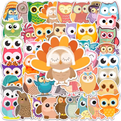 50pcs cute owl stickers waterproof vinyl cute funny stickers suitable for laptop phablet hydrofoil kettle bike luggage comput ...