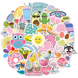 50PCS Cute Animal Stickers for Kids, Water Bottles Stickers Vinyl for Girls Phone/Laptop/Luggage