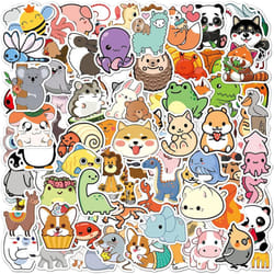 Cute Animal Stickers for Kids Bottles, 100PCS Water Bottle Stickers for Kids, Waterproof Stickers Vinyl Stickers, Cute Stickers Pack