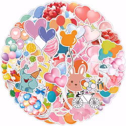 Cute Balloon Stickers for Water Bottle,Waterproof Vinyl 50pcs Stickers for Laptop Computer Phone Bumper Skateboard Luggage St ...
