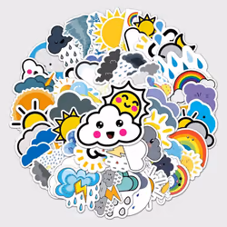 Adorable Cartoon Weather Stickers for Water Bottle,Waterproof Vinyl 50pcs Stickers for Laptop Computer Phone Bumper Skateboar ...