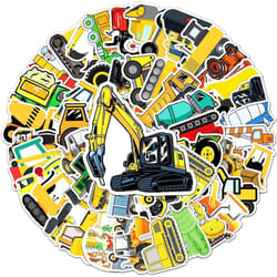 50 waterproof stickers for engineering vehicles laptop kettle suitcase refrigerator truck excavator vinyl stickers for children and adolescents