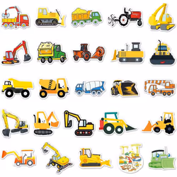 50 waterproof stickers for engineering vehicles laptop kettle suitcase refrigerator truck excavator vinyl stickers for children and adolescents