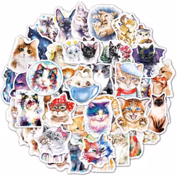 50 waterproof stickers for cats and kittens are suitable for water bottles, vinyl beautiful colorful Ins wind decals noteboo ...