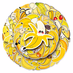 Yellow banana sticker is suitable for children cartoon vinyl waterproof sticker computer mug kettle suitcase mobile phone cup ...