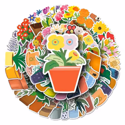 Flowers, boys and girls cartoon waterproof vinyl sticker notebook water cup bicycle suitcase mobile phone scrapbook decal pac ...