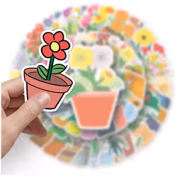 Flowers, boys and girls cartoon waterproof vinyl sticker notebook water cup bicycle suitcase mobile phone scrapbook decal package 50Pcs