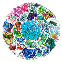 Succulent plants are waterproof for teenagers and children, and unique vinyl stickers Computer thermos cups luggage and mobile phones are 50Pcs.