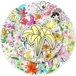 Lily Stickers Decal  Waterproof Vinyl of 60-Suitable for Laptop Travel Case Notebook Phone Car Scrapbook Water Bottle Bike Decals