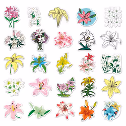 Lily Stickers Decal  Waterproof Vinyl of 60-Suitable for Laptop Travel Case Notebook Phone Car Scrapbook Water Bottle Bike Decals