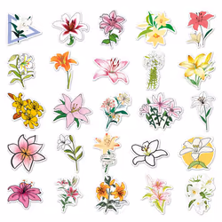 Lily Stickers Decal  Waterproof Vinyl of 60-Suitable for Laptop Travel Case Notebook Phone Car Scrapbook Water Bottle Bike Decals