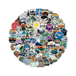 100pcs Water Bottle Laptop Stickers, Waterproof Vinyl Sticker Pack, Gift Skateboard Decal Stickers for Adult Teen Boys(Outdoor Landscape)