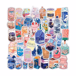 50 Pack Funny Beverage Stickers Drink Stickers Vinyl Waterproof Stickers for Laptop, Water Bottle, Phone, Skateboard for Adul ...
