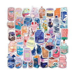 50 Pack Funny Beverage Stickers Drink Stickers Vinyl Waterproof Stickers for Laptop, Water Bottle, Phone, Skateboard for Adults Teens Kids
