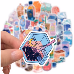 50 Pack Funny Beverage Stickers Drink Stickers Vinyl Waterproof Stickers for Laptop, Water Bottle, Phone, Skateboard for Adults Teens Kids