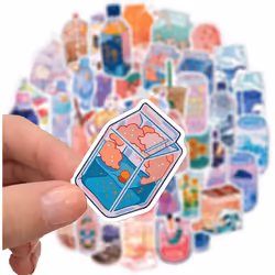 50 Pack Funny Beverage Stickers Drink Stickers Vinyl Waterproof Stickers for Laptop, Water Bottle, Phone, Skateboard for Adults Teens Kids