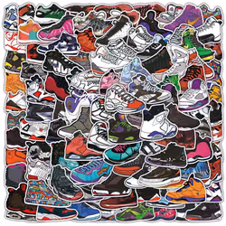 100pcs cool sneakers sneakers stickers vinyl waterproof cool funny stickers laptop mobile phone skateboard luggage water bott ...