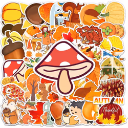 50pcs Autumn Style Stickers Waterproof Vinyl Stickers Cute Funny Stickers for Laptop Tablet Phone Hydroflasks Water Bottle Bi ...