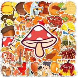 50pcs Autumn Style Stickers Waterproof Vinyl Stickers Cute Funny Stickers for Laptop Tablet Phone Hydroflasks Water Bottle Bike Luggage Computer