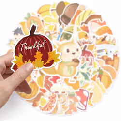 50pcs Autumn Style Stickers Waterproof Vinyl Stickers Cute Funny Stickers for Laptop Tablet Phone Hydroflasks Water Bottle Bike Luggage Computer
