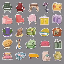 50pcs Cartoon Furniture table chair stickers Waterproof Vinyl Stickers Cute Funny Stickers for Laptop Tablet Phone Hydroflasks Water Bottle Bike