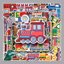 50pcs Cartoon Train Stickers Waterproof Vinyl Stickers Cute Funny Stickers for Laptop Tablet Phone Hydroflasks Water Bottle B ...