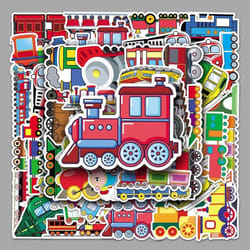 50pcs Cartoon Train Stickers Waterproof Vinyl Stickers Cute Funny Stickers for Laptop Tablet Phone Hydroflasks Water Bottle Bike Luggage Computer