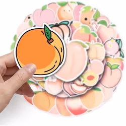 50pcs Peach Stickers Waterproof Vinyl Stickers Cute Funny Stickers for Laptop Tablet Phone Hydroflasks Water Bottle Bike Luggage Computer
