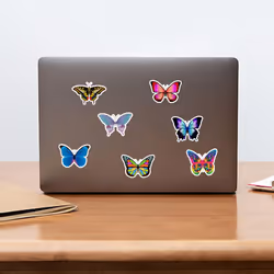50PCS Butterfly Stickers Bright Colors Decals Vinyl for Scrapbooking Water Bottles Luggage Laptop Cup Suitcases Wall Bedroom, Waterproof Stickers