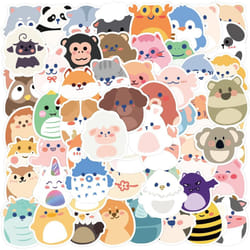 60Pcs Cartoon Animals Stickers Water Bottle Laptop Bicycle Luggage Guitar DIY Art Decal Patches Skateboard Waterproof Vinyl Cute Awards Stickers