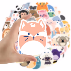 60Pcs Cartoon Animals Stickers Water Bottle Laptop Bicycle Luggage Guitar DIY Art Decal Patches Skateboard Waterproof Vinyl Cute Awards Stickers