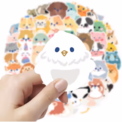 60Pcs Cartoon Animals Stickers Water Bottle Laptop Bicycle Luggage Guitar DIY Art Decal Patches Skateboard Waterproof Vinyl Cute Awards Stickers