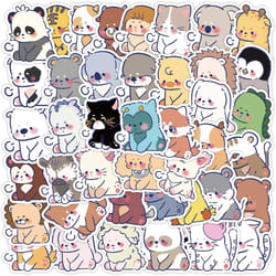 60Pcs Stickers for Kids Vinyl Waterproof Cute Cartoon Stickers for Water Bottle Laptop Skateboard Luggage Guitar Cup Decals Decoration Patches