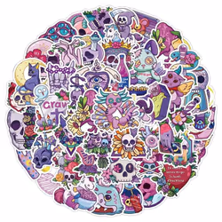 50pcs Cute Gothic Skull Stickers Vinyl Waterproof Cool Funny Decals Colorful Sticker for Laptop Phone Skateboard Luggage Wate ...