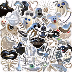 50Pcs Skeleton Stickers for Water Bottle, Waterproof Vinyl Stickers for Laptop, Luggage, Skateboard, Bike, Vintage Skull Stic ...