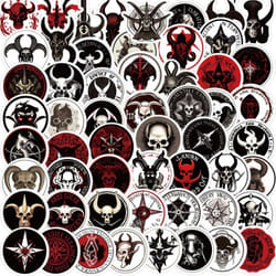50Pcs Evil Spirit Stickers ,Waterproof Ghost Stickers for Laptop Skateboard Hydro Flask Water Bottle Scrapbooking, Vintage Vinyl Graffiti Stickers