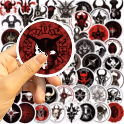 50Pcs Evil Spirit Stickers ,Waterproof Ghost Stickers for Laptop Skateboard Hydro Flask Water Bottle Scrapbooking, Vintage Vinyl Graffiti Stickers