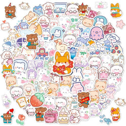 100Pcs Cute Stickers, Aesthetic Vinyl Waterproof Stickers for Laptop,Bumper,Skateboard,Water Bottles,Computer,Phone, Cute Anime Stickers