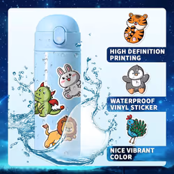 100 Pcs Cute Animal Stickers for Kids Water Bottle Stickers Waterproof Vinyl Hydroflask Phone Skateboard Laptop Stickers, Aesthetic Sticker Packs
