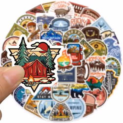 Outdoor Adventure Camping Stickers, Hiking Travel Stickers Waterproof Vinyl Decals for Hydro Flask Water Bottle Scrapbook Laptop Skateboard Car