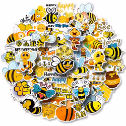Bee Bottle Stickers Cute Honey Bumble Bee Sticker for Kid Teens Party Vinyl Waterproof Nurse Stickers for Water Bottle,Laptop ...