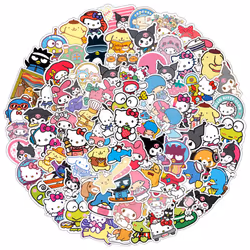 100Pcs Kawaii Cartoon Stickers for Water Bottles, Cute Vinyl Waterproof Anime Stickers for Kids, Laptop Skateboard Computer S ...