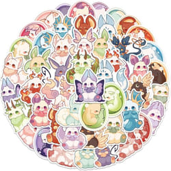 Kawaii Illusory Animal Stickers for Kids Girls Boys Teens Vinyl Waterproof Reusable  Deco Stickers for Luggage Guitar Phone Water Bottles 50 Pcs