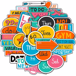 Vinyl Waterproof Reusable Quote Plan Stickers for Kids Teens Adults Water Bottle Laptop Computer Skateboard Journal Phone Lug ...