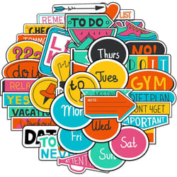 Vinyl Waterproof Reusable Quote Plan Stickers for Kids Teens Adults Water Bottle Laptop Computer Skateboard Journal Phone Luggage Stickers 44 Pcs