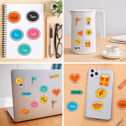 Vinyl Waterproof Reusable Quote Plan Stickers for Kids Teens Adults Water Bottle Laptop Computer Skateboard Journal Phone Luggage Stickers 44 Pcs